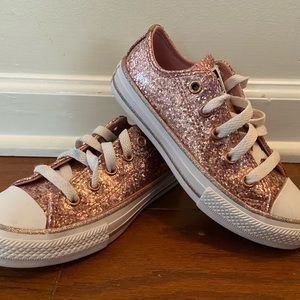 Girls Rose Gold Converse